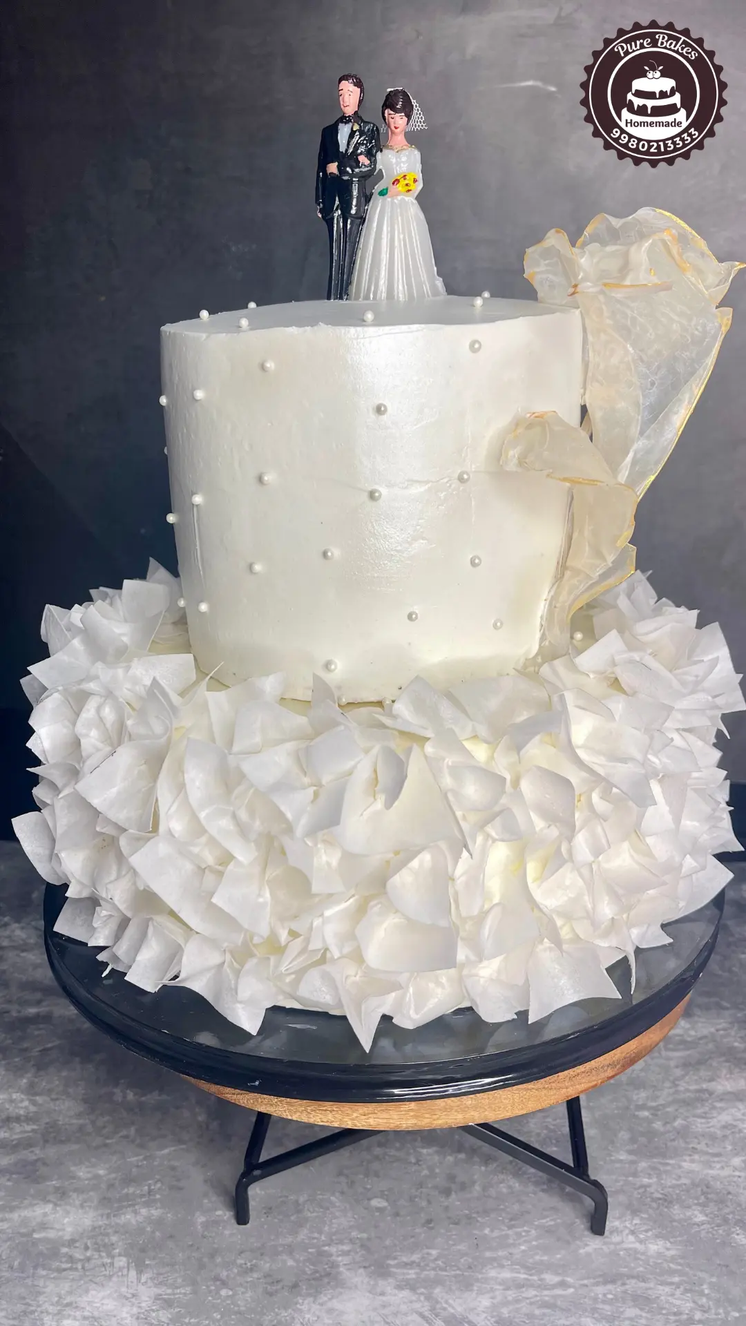 Modern Minimalist Wedding Cake — Pure Bakes Hyderabad