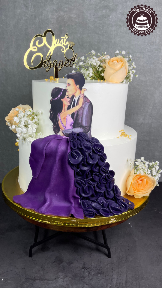Wedding Cake with Floral Fondant in Hyderabad — Pure Bakes